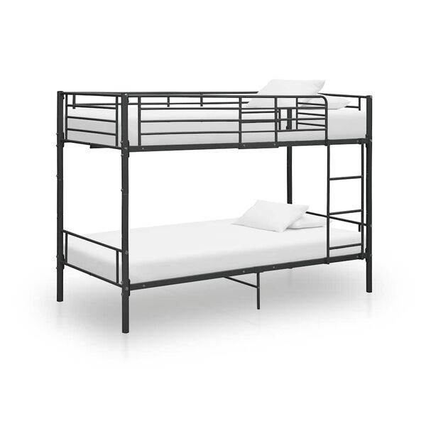 vidaXL Bunk Bed without Mattress Black Metal 90x200cm