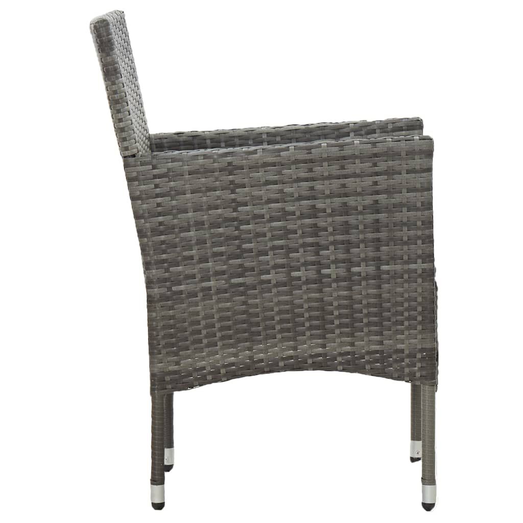 vidaXL Garden Dining Chairs 2 pcs Poly Rattan Grey
