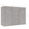 vidaXL Sideboard Concrete Grey 88x30x65 cm Engineered Wood