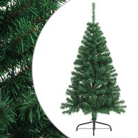 vidaXL Artificial Half Christmas Tree with Stand Green 120 cm PVC, green vidaXL Artificial Half Christmas Tree with Stand Green 120 cm PVC