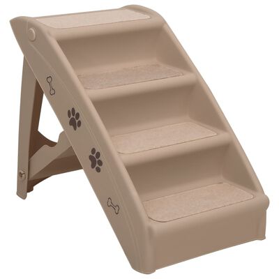 vidaXL Folding Dog Stairs Brown 62x40x49.5 cm, brown vidaXL Folding Dog Stairs Brown 62x40x49.5 cm