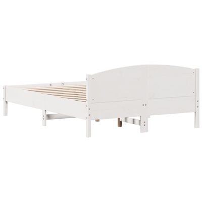 vidaXL Bed Frame with Headboard White 120x200 cm Solid Wood Pine