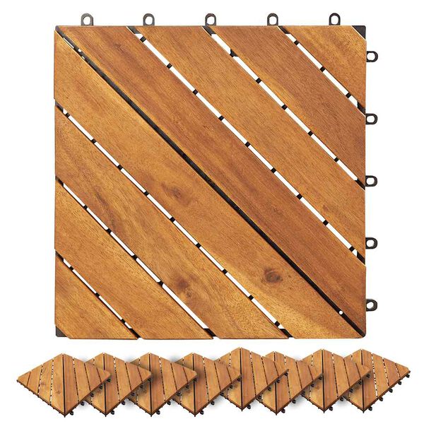 vidaXL Decking Tiles 30 pcs Brown 30x30 cm Solid Wood Acacia