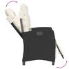 vidaXL Reclining Garden Chairs 2 pcs with Footrest Black Poly Rattan