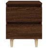 vidaXL Bed Cabinet with Solid Wood Legs Brown Oak 40x35x50 cm