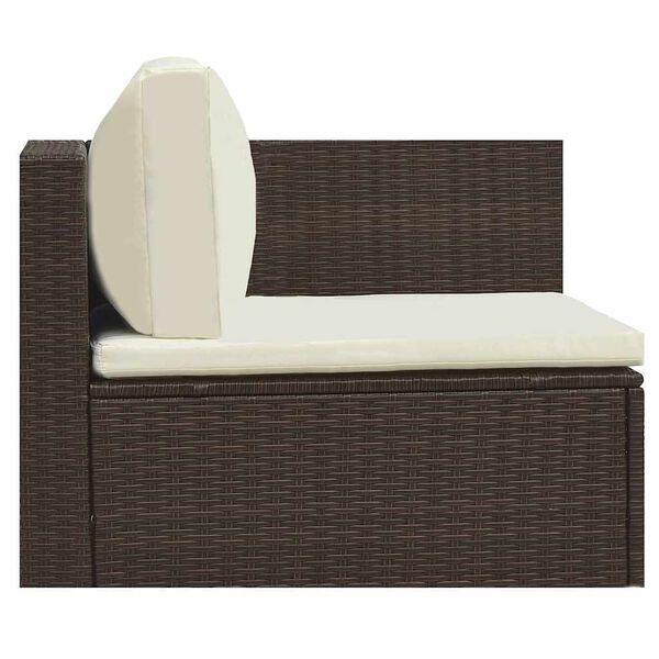 vidaXL 5 Piece Garden Lounge Set with Cushions Poly Rattan Brown
