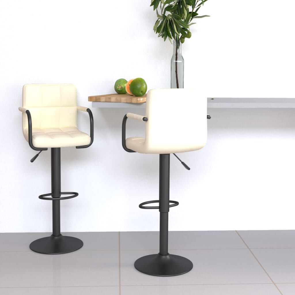 vidaXL Bar Stools 2 pcs Cream Fabric