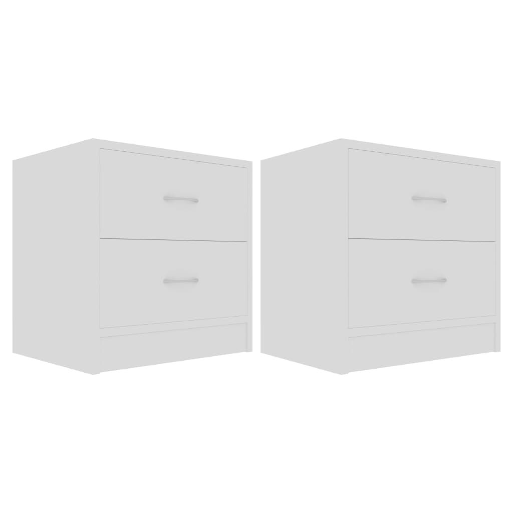 vidaXL Bedside Cabinets 2 pcs White 40x30x40 cm Engineered Wood