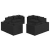 vidaXL 8 Piece Garden Lounge Set with Cushions Poly Rattan Black