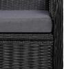 vidaXL Outdoor Chairs with Cushions 2 pcs Poly Rattan Black