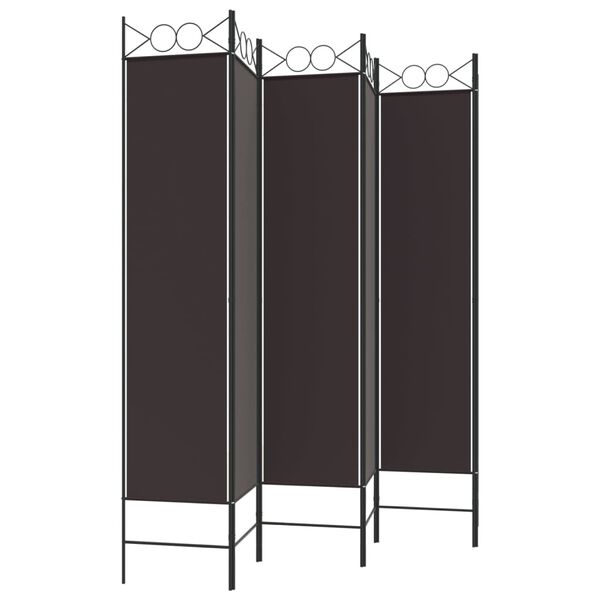 vidaXL 6-Panel Room Divider Brown 240x200 cm Fabric