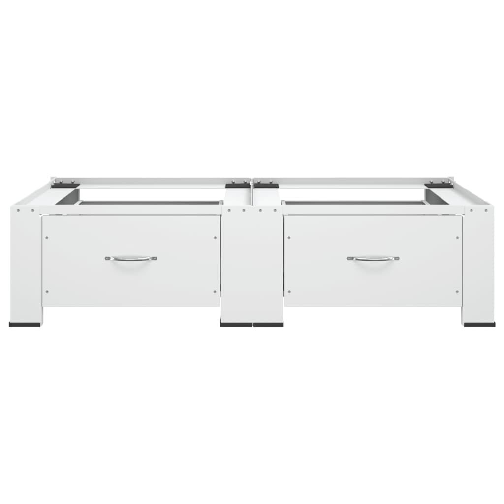 vidaXL Double Washing and Drying Machine Pedestal with Drawers White