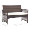 vidaXL 4 Piece Garden Lounge Set with Cushion Poly Rattan Brown