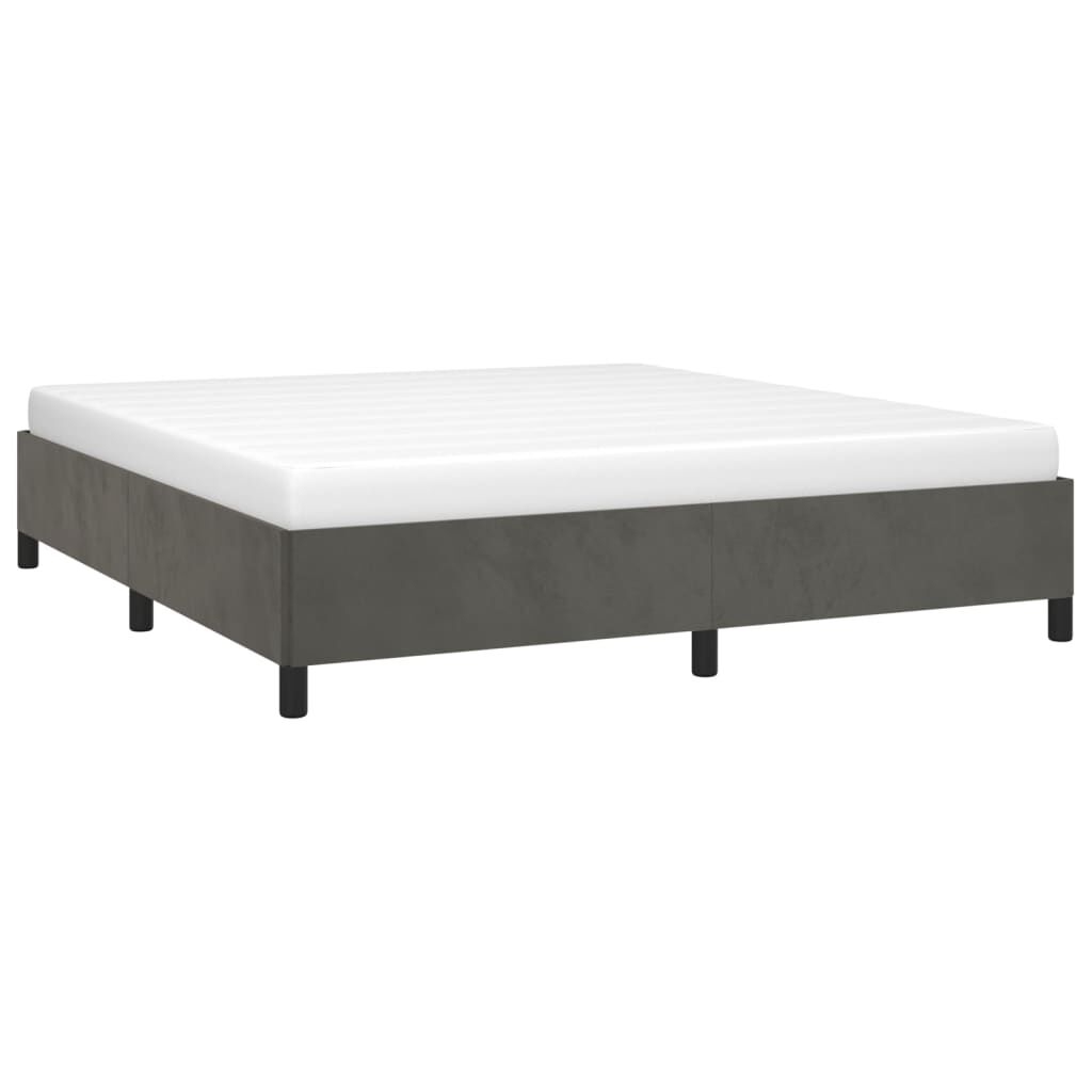 vidaXL Bed Frame without Mattress Dark Grey 180x200 cm Super King Velvet