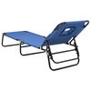 vidaXL Folding Sun Lounger Blue Oxford Fabric&Powder-coated Steel