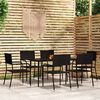 vidaXL 7 Piece Garden Dining Set Black