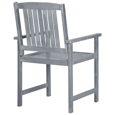 vidaXL Garden Chairs 8 pcs Solid Acacia Wood Grey, grey vidaXL Garden Chairs 8 pcs Solid Acacia Wood Grey