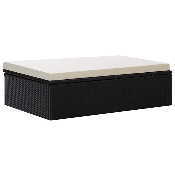 vidaXL 2 Piece Garden Lounge Set with Cushions Poly Rattan Black