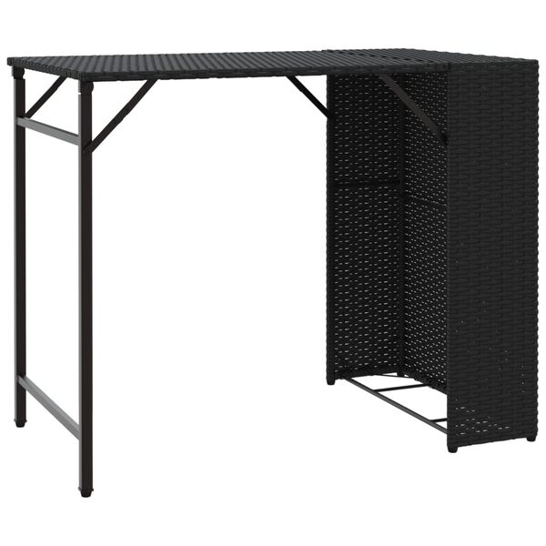 vidaXL 5 Piece Garden Dining Set Foldable Black Poly Rattan