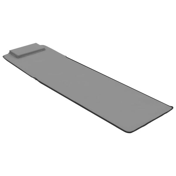 vidaXL Folding Beach Mats 2 pcs Steel and Fabric Grey