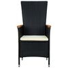 vidaXL 7 Piece Outdoor Dining Set Poly Rattan Acacia Wood Black