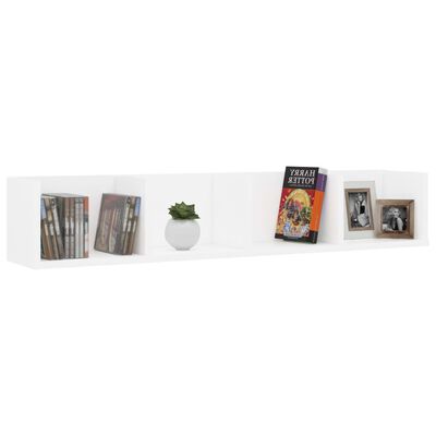 vidaXL CD Wall Shelf White 100x18x18 cm Engineered Wood, white vidaXL CD Wall Shelf White 100x18x18 cm Engineered Wood