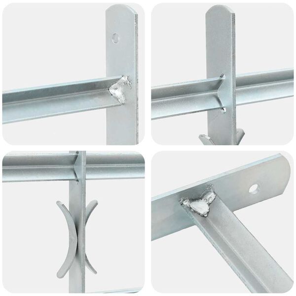 Adjustable Security Grille for Windows with 2 Crossbars 500-650 mm