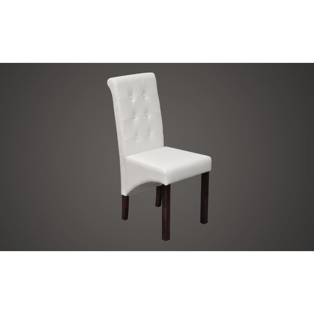 vidaXL Dining Chairs 4 pcs White Faux Leather