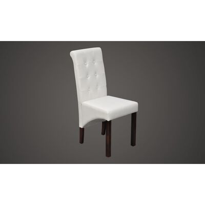 vidaXL Dining Chairs 4 pcs White Faux Leather, white vidaXL Dining Chairs 4 pcs White Faux Leather
