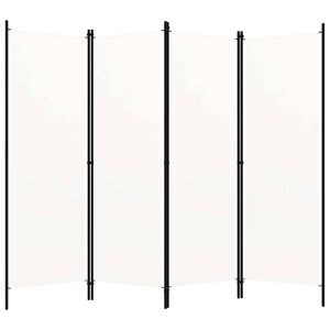 vidaXL 4-Panel Room Divider White 200x180 cm