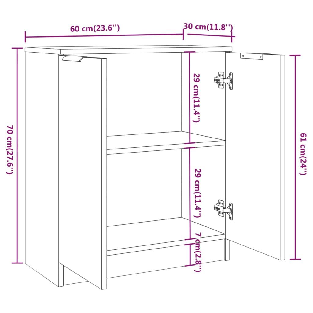 vidaXL Sideboard Concrete Grey 60x30x70 cm Engineered Wood