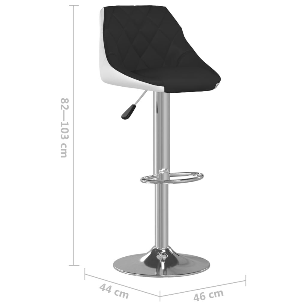 vidaXL Bar Stools 2 pcs Black and White Faux Leather
