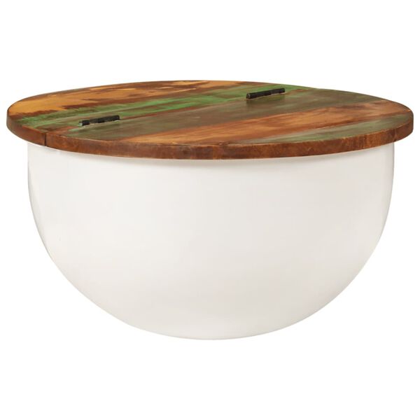 vidaXL Coffee Table White 50x27 cm Solid Wood Reclaimed