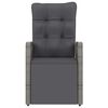 vidaXL 11 Piece Outdoor Dining Set with Cushions Poly Rattan Grey