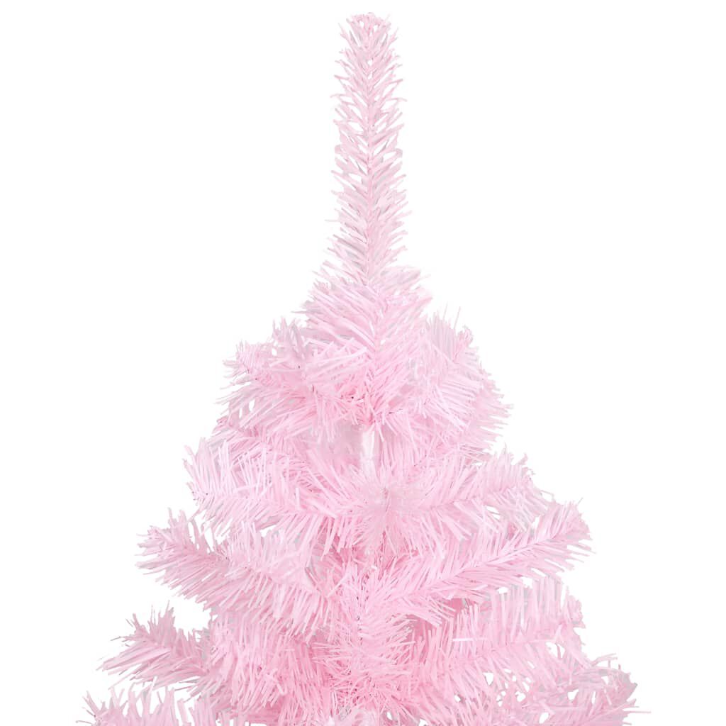 vidaXL Artificial Pre-lit Christmas Tree with Stand Pink 120 cm PVC