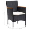 vidaXL Garden Dining Chairs 4 pcs Poly Rattan Black