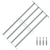 vidaXL Window grilles 700-1050 mm Galvanized Steel Silver