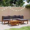 vidaXL 5 Piece Garden Lounge Set with Cushion Solid Acacia Wood