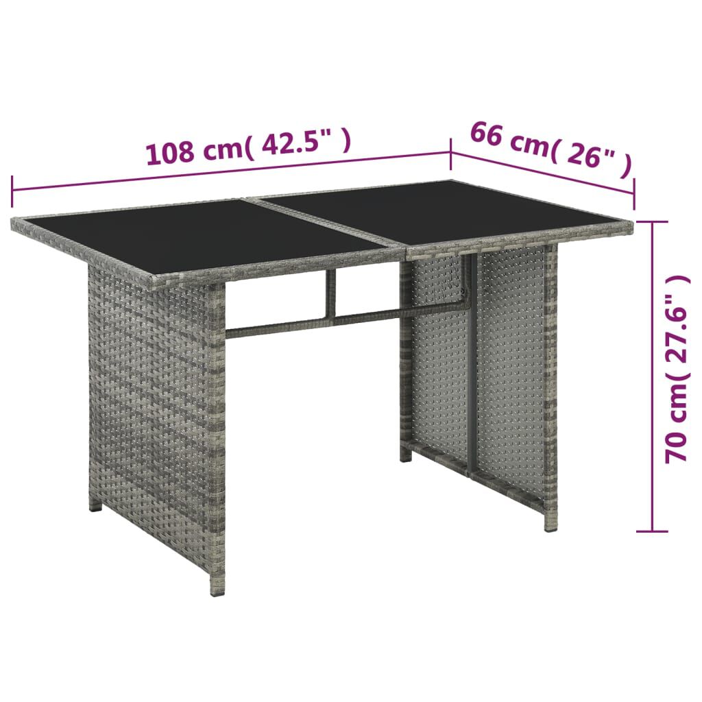 vidaXL 10 Piece Garden Lounge Set with Cushions Poly Rattan Grey