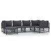 vidaXL 6 Piece Garden Lounge Set with Cushions Anthracite Steel