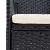 vidaXL 3 Piece Garden Dining Set with Cushions Poly Rattan Black