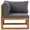 vidaXL Sectional Corner Sofas 2 pcs with Cushions Dark Grey