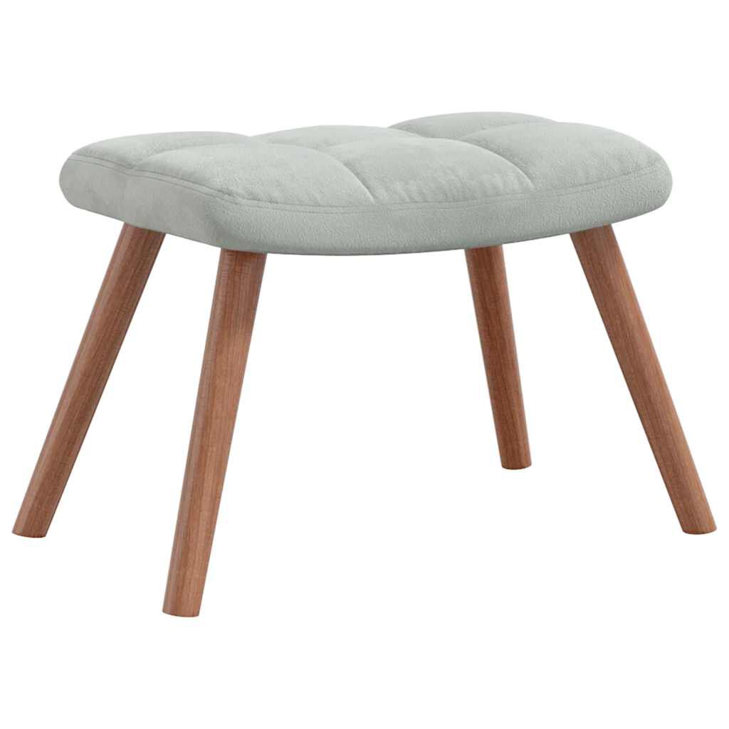 vidaXL Rocking Chair with a Stool Light Grey Velvet