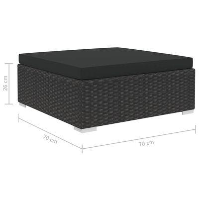 vidaXL 5 Piece Garden Lounge Set with Cushions Poly Rattan Black,  vidaXL 5 Piece Garden Lounge Set with Cushions Poly Rattan Black