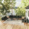 vidaXL 9 Piece Garden Lounge Set with Cushions Poly Rattan Dark Grey