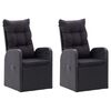 vidaXL 7 Piece Garden Dining Set with Cushions Black