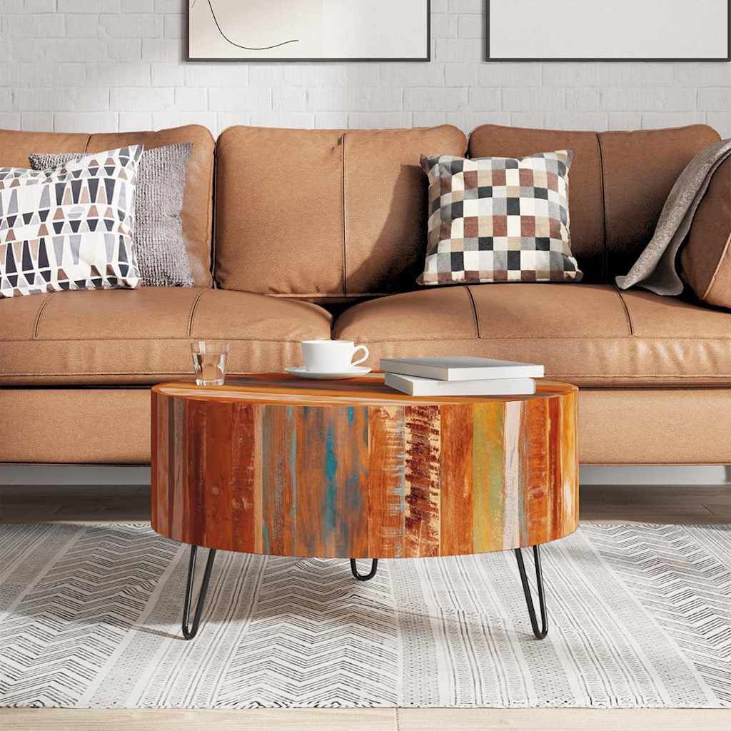 vidaXL Coffee Table Solid Reclaimed Wood Round