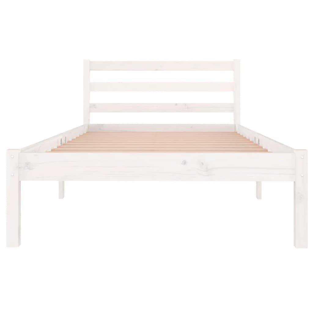 vidaXL Bed Frame without Mattress Solid Wood Pine 90x200cm White