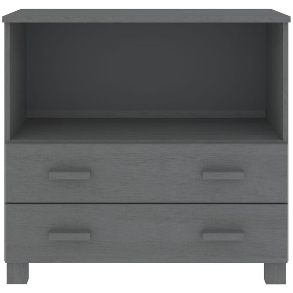 vidaXL Sideboard HAMAR Dark Grey 85x35x80 cm Solid Wood Pine
