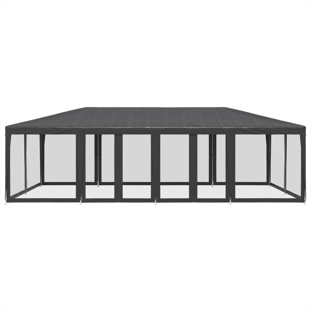 vidaXL Party Tent with 12 Mesh Sidewalls Anthracite 8x4 m HDPE